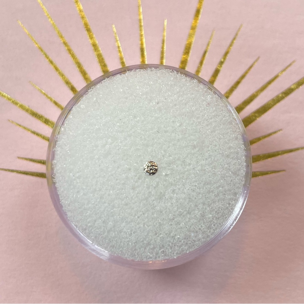 2mm white gold textured disc threadless press fit piercing jewelry